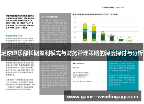 足球俱乐部长期盈利模式与财务管理策略的深度探讨与分析